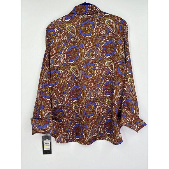 Jones New York Paisley Long Cuff Sleeve Button Down Blouse Medium NEW - Picture 6 of 6